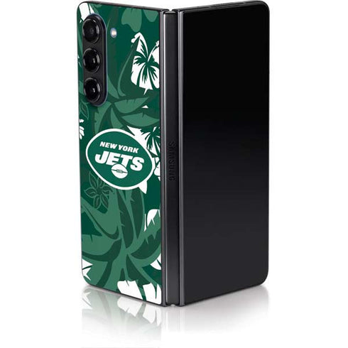 NFL New York Jets Tropical Print Galaxy Z Fold5 5G Skin